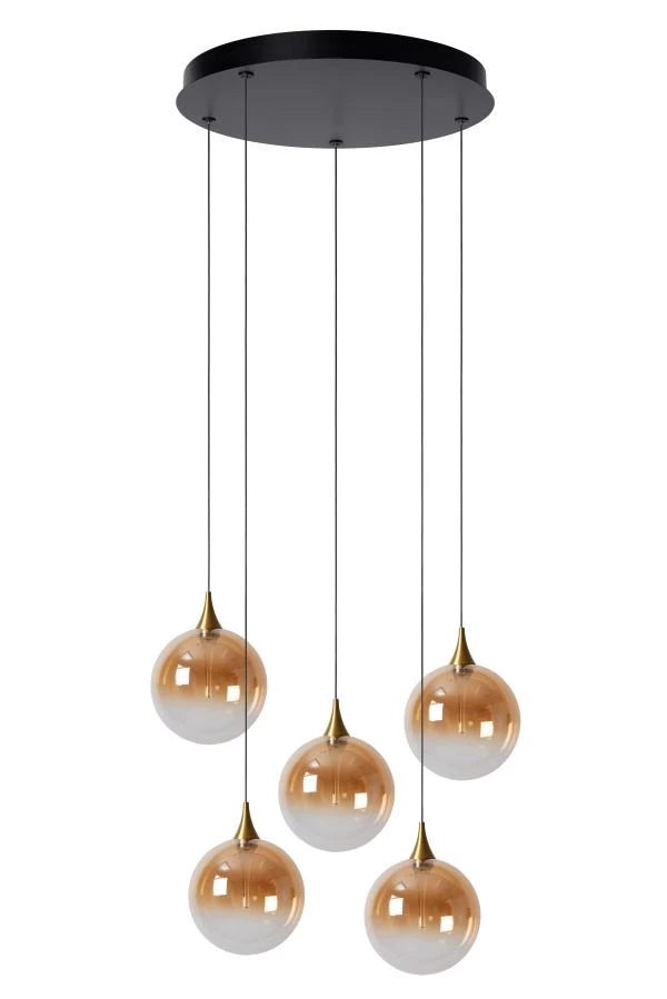 Lucide Premium GISELA - Lámpara colgante - Ø 48 cm - LED Regul. - 5x3,8W 2700K - Ámbar - apagado